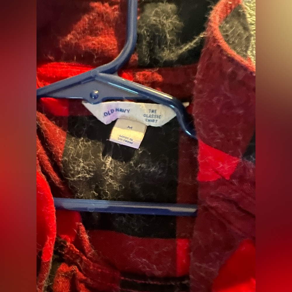 Red Old Navy flannel